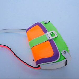 Vintage 2000s Guess hand painted colorblocked neon